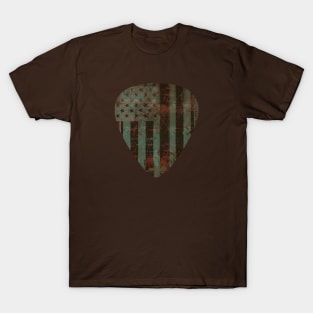 Military American Flag Guitar pick T-Shirt